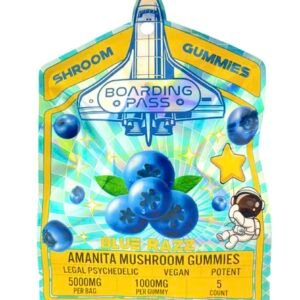 Blue Razz Boarding Pass Amanita Shroom Gummies 1000mg