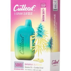 Banana Sundae Sativa Cutleaf Live Rosin Disposable Vape 5G